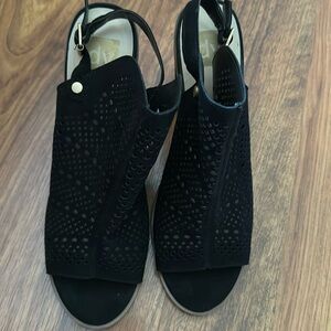 Black heel open toe sling back beautiful shoe
